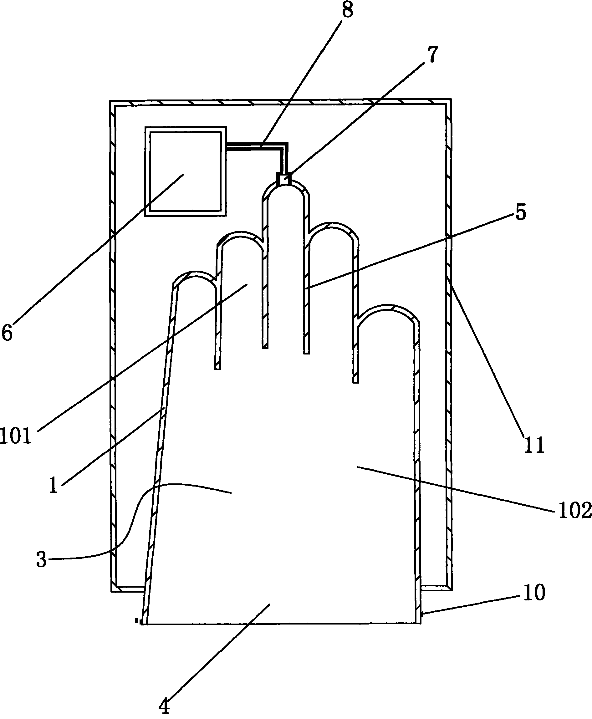 Latex glove wearing device and method for wearing latex gloves by using same