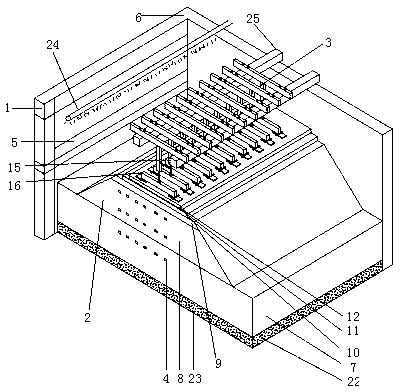 Preparation method for railway road bed large-week acceleration loading physical model test device