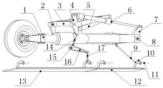 A landing gear door linkage retracting device