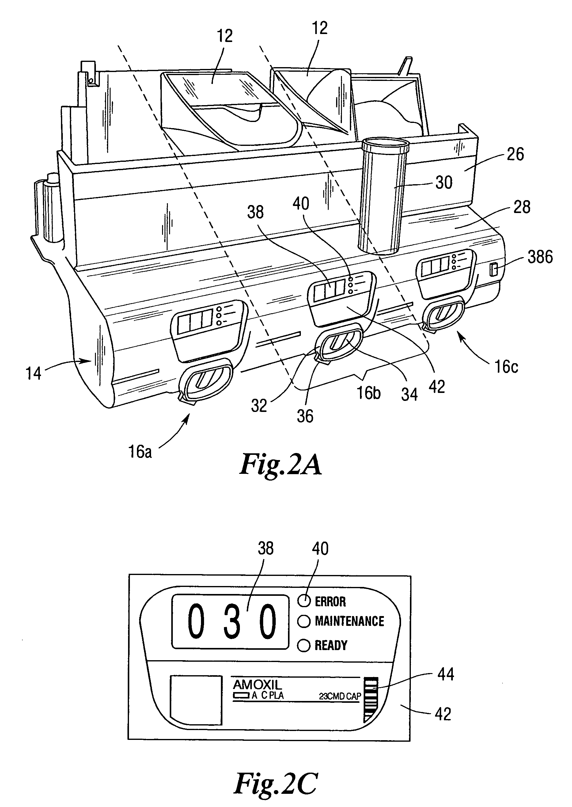Dispensing device having a storage chamber, dispensing chamber and a feed regulator there between