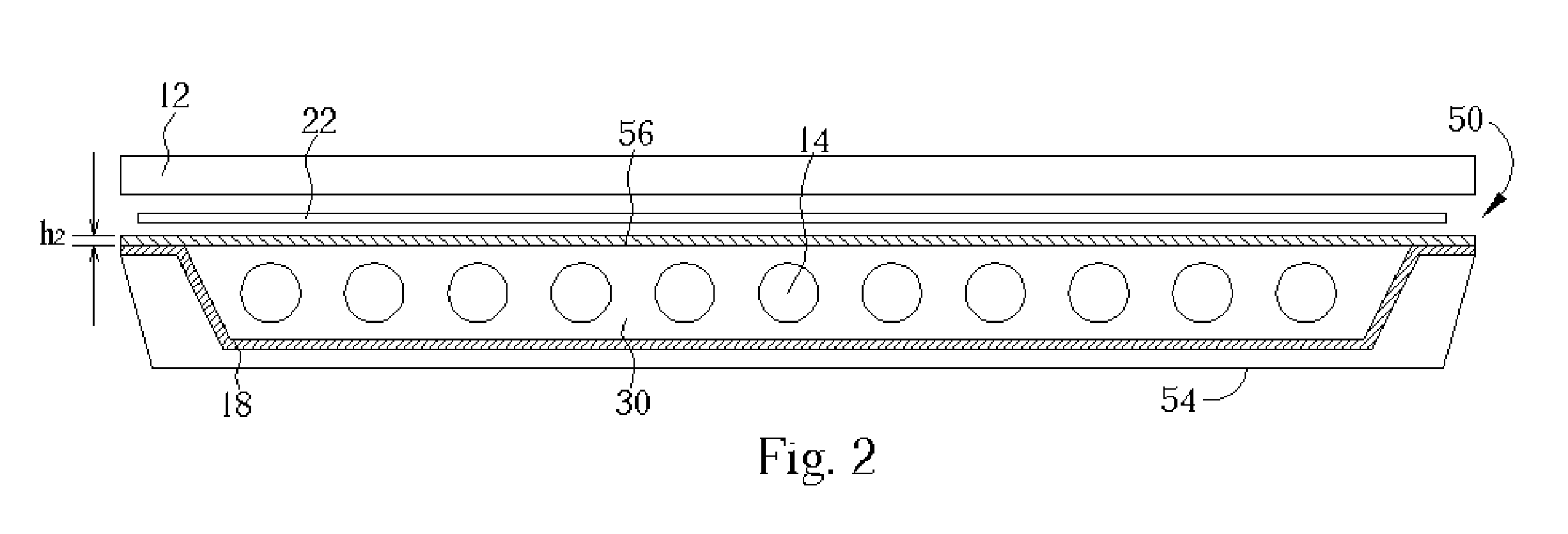 Direct-type backlight unit with diffusion film for flat panel liquid crystal display
