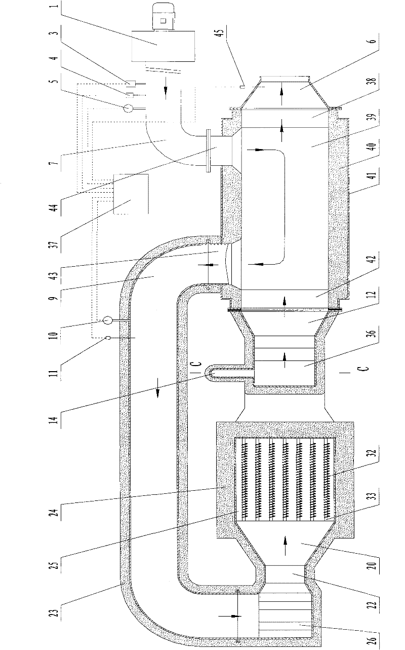 Coal mine methane preheating catalytic oxidation device with multiple reaction chambers