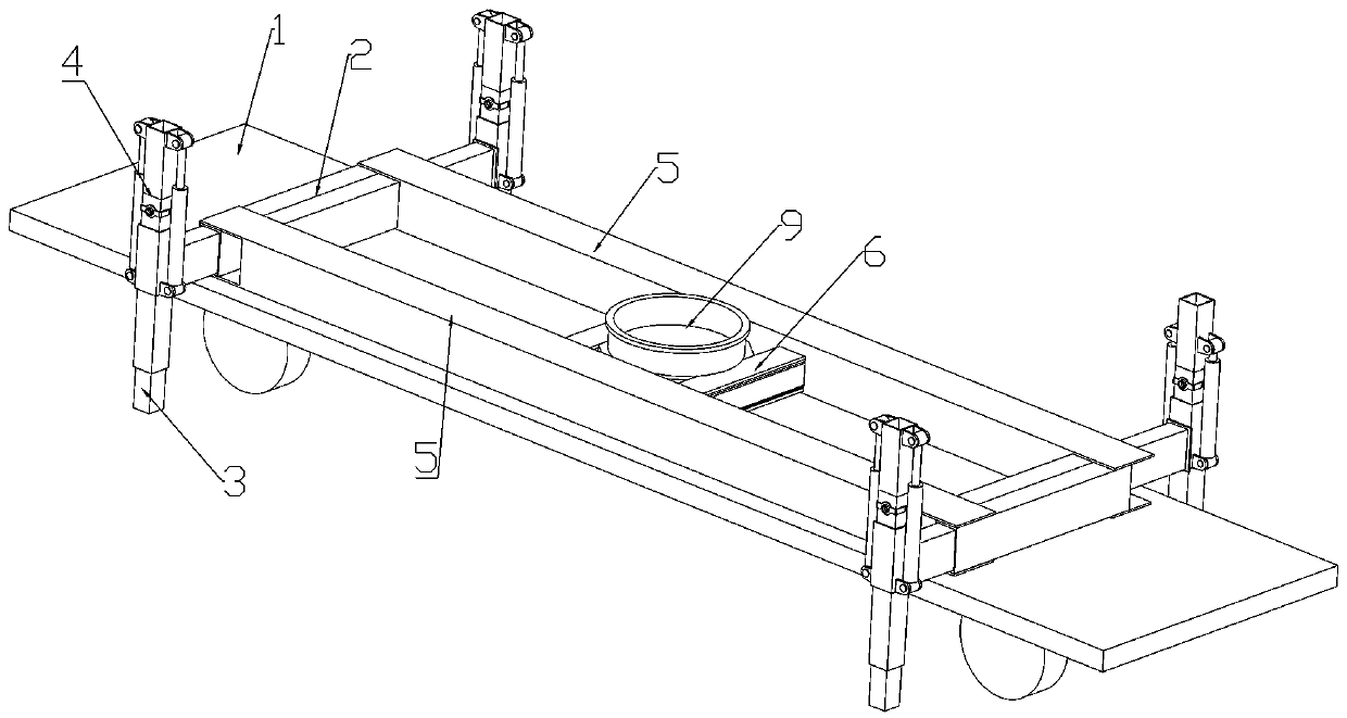 Bottom supporting device for rotary drilling rig special for railway and application method thereof