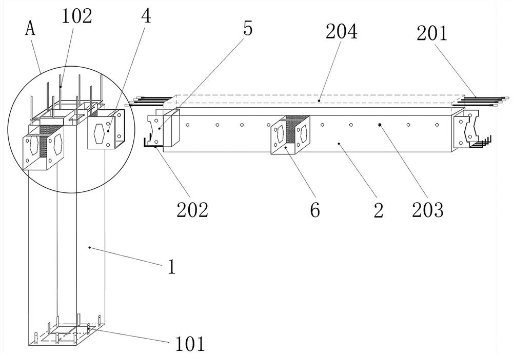 Fabricated fully-prefabricated concrete frame structure system and construction method