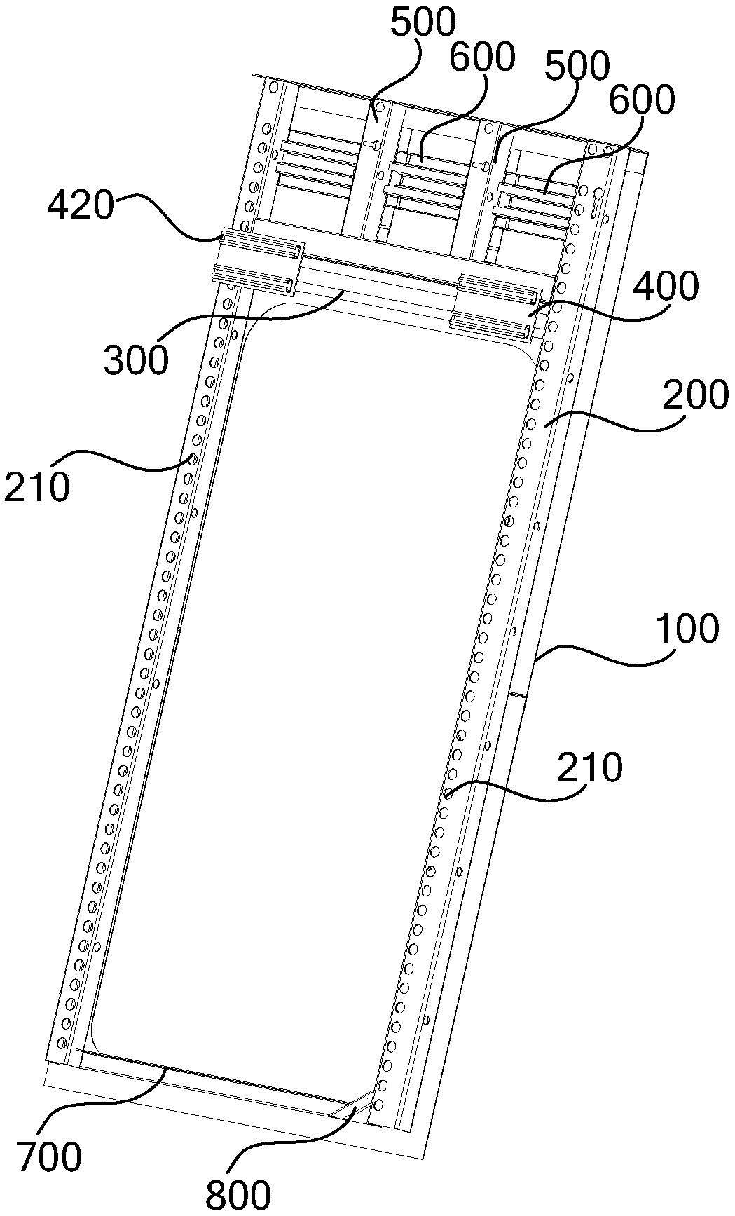 Side wall doorway structure module of train, and train