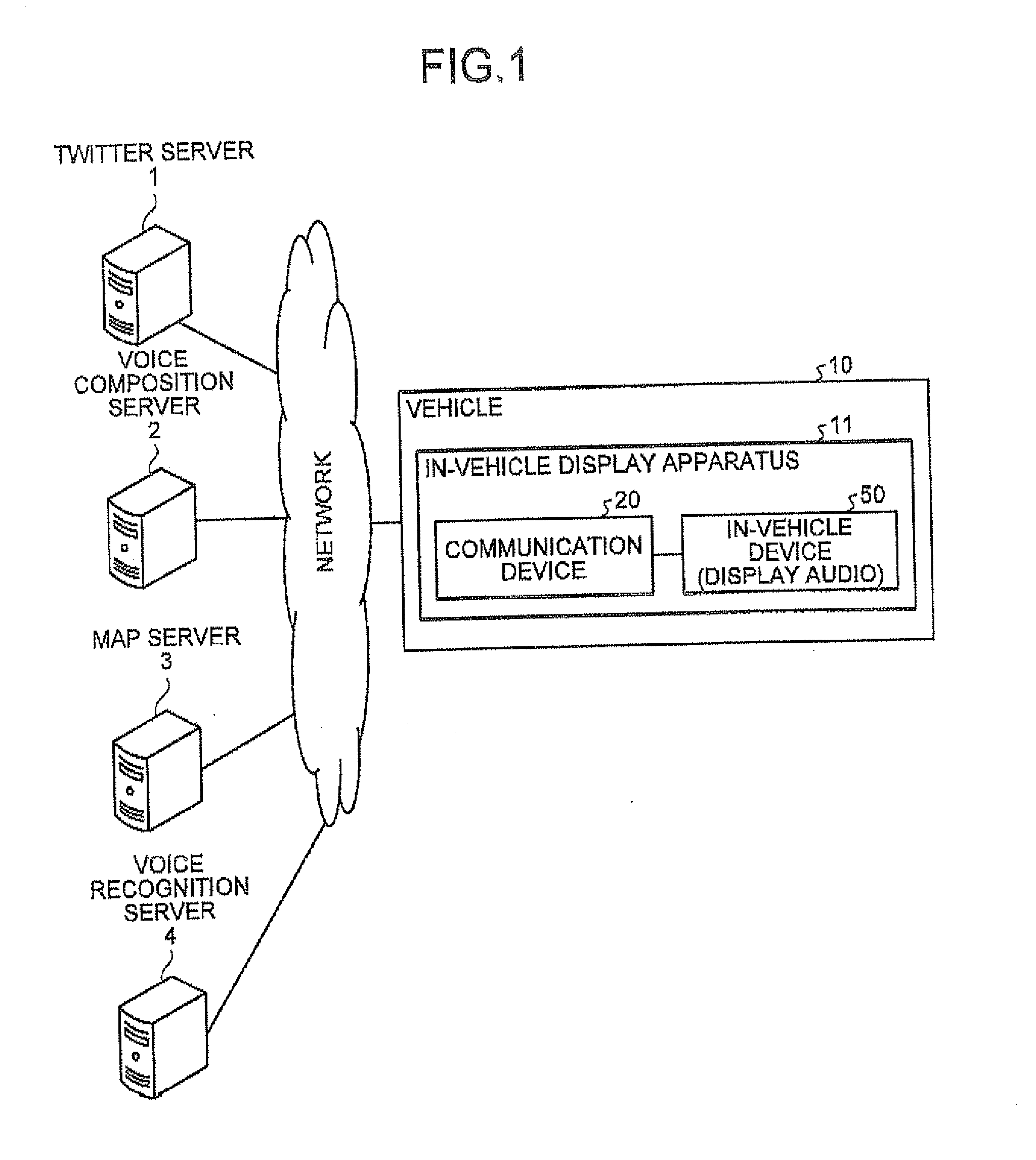 In-vehicle display apparatus, display method, and information display system