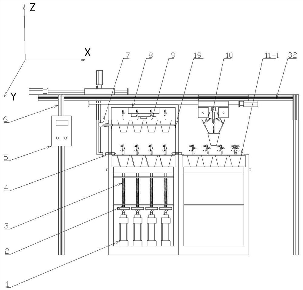 Automatic seedling picking-out and supplementing operation machine