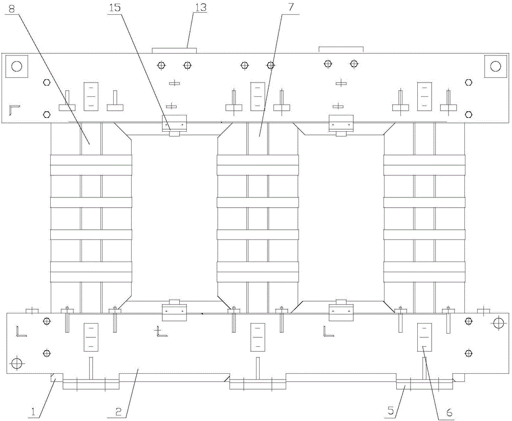Assembling structure for power transformer iron core