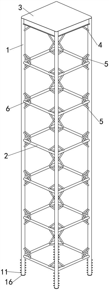 Four-limb steel latticed column structure and construction method thereof