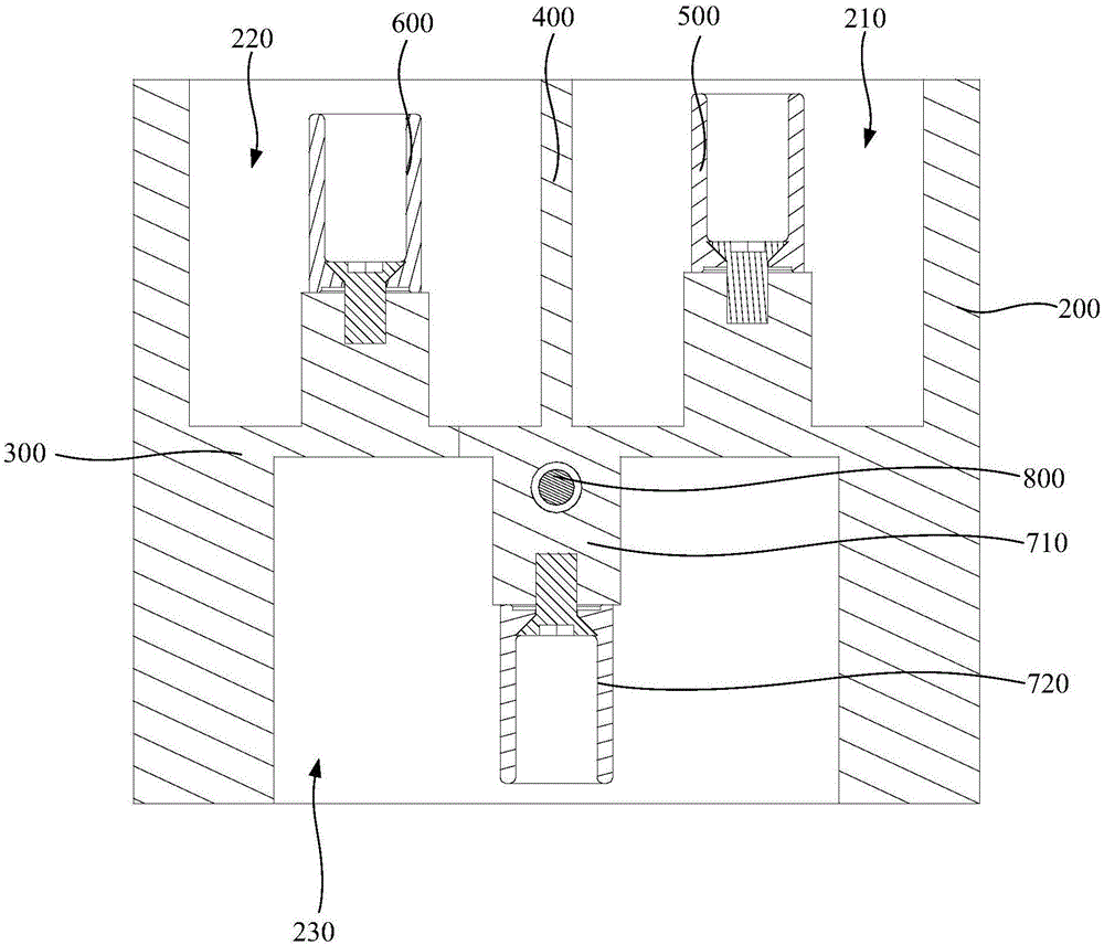 Double-cavity-layer combiner and public port device thereof