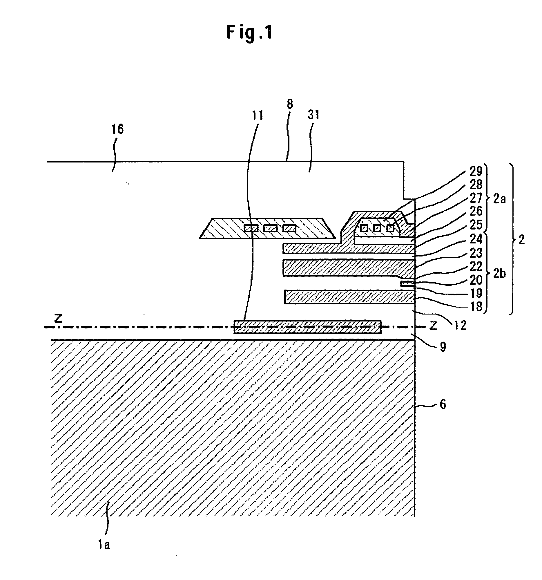 Magnetic head with heater of thermal flying height control