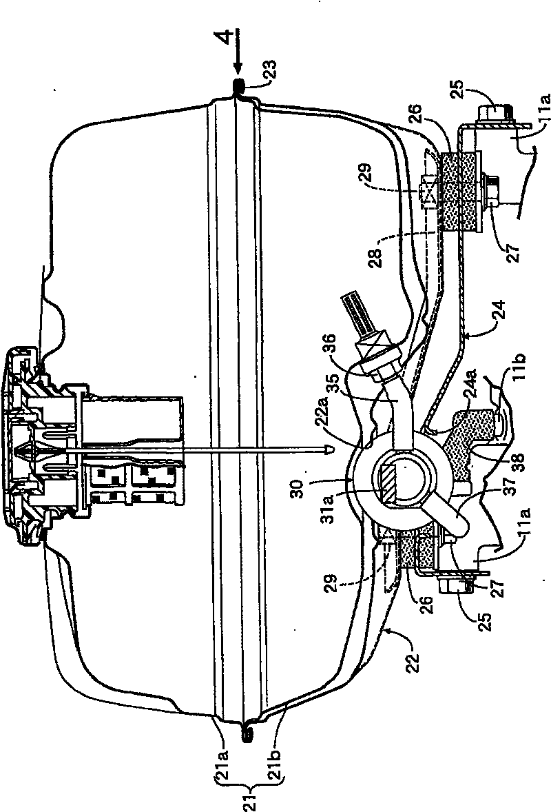 Engine gas-liquid separation device