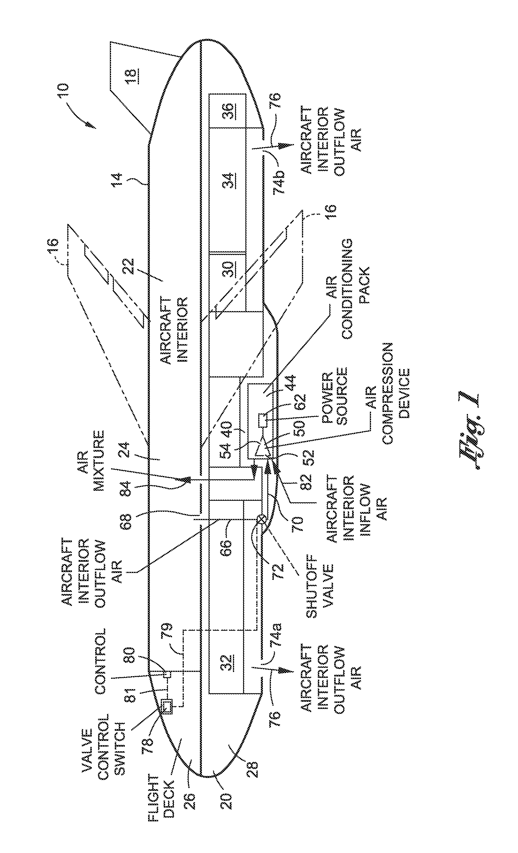 Aircraft system and method for improved cooling efficiency