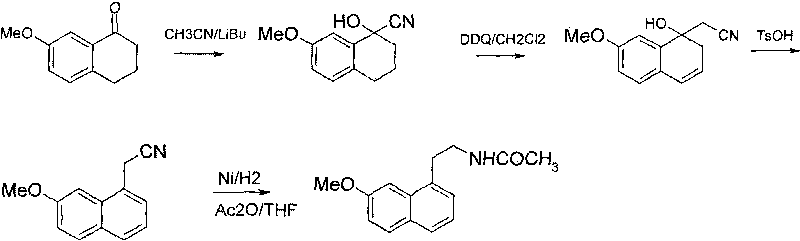 Preparing method of N-[2-(7- anisyl-1- naphthyl) ethide] acetamide