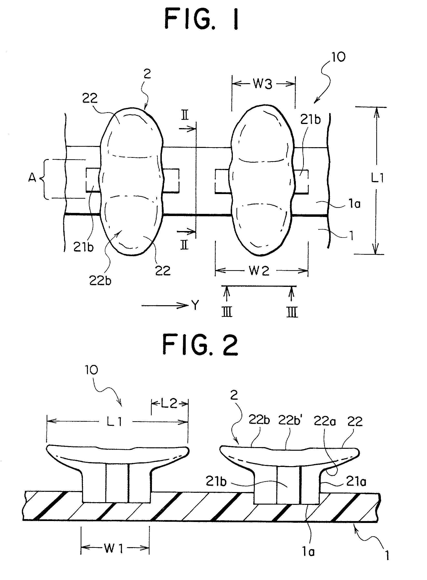 Integral molded surface fastener, and continuous manufacturing method and continuous manufacturing apparatus therefor