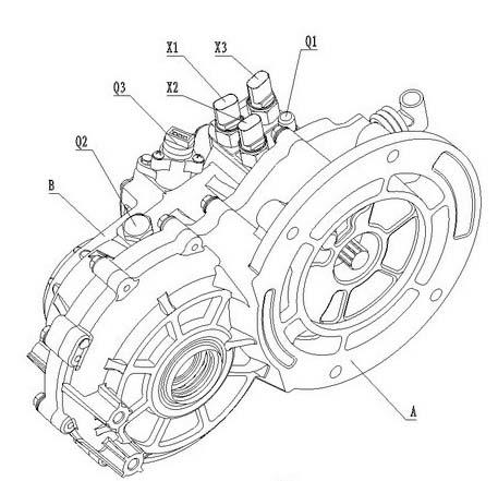 Gearbox with 2+1 gears for electric automobile