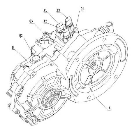 Gearbox with 2+1 gears for electric automobile