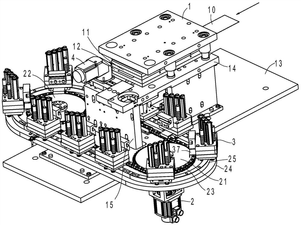 Fin ring bearing mechanism and punch forming device with same