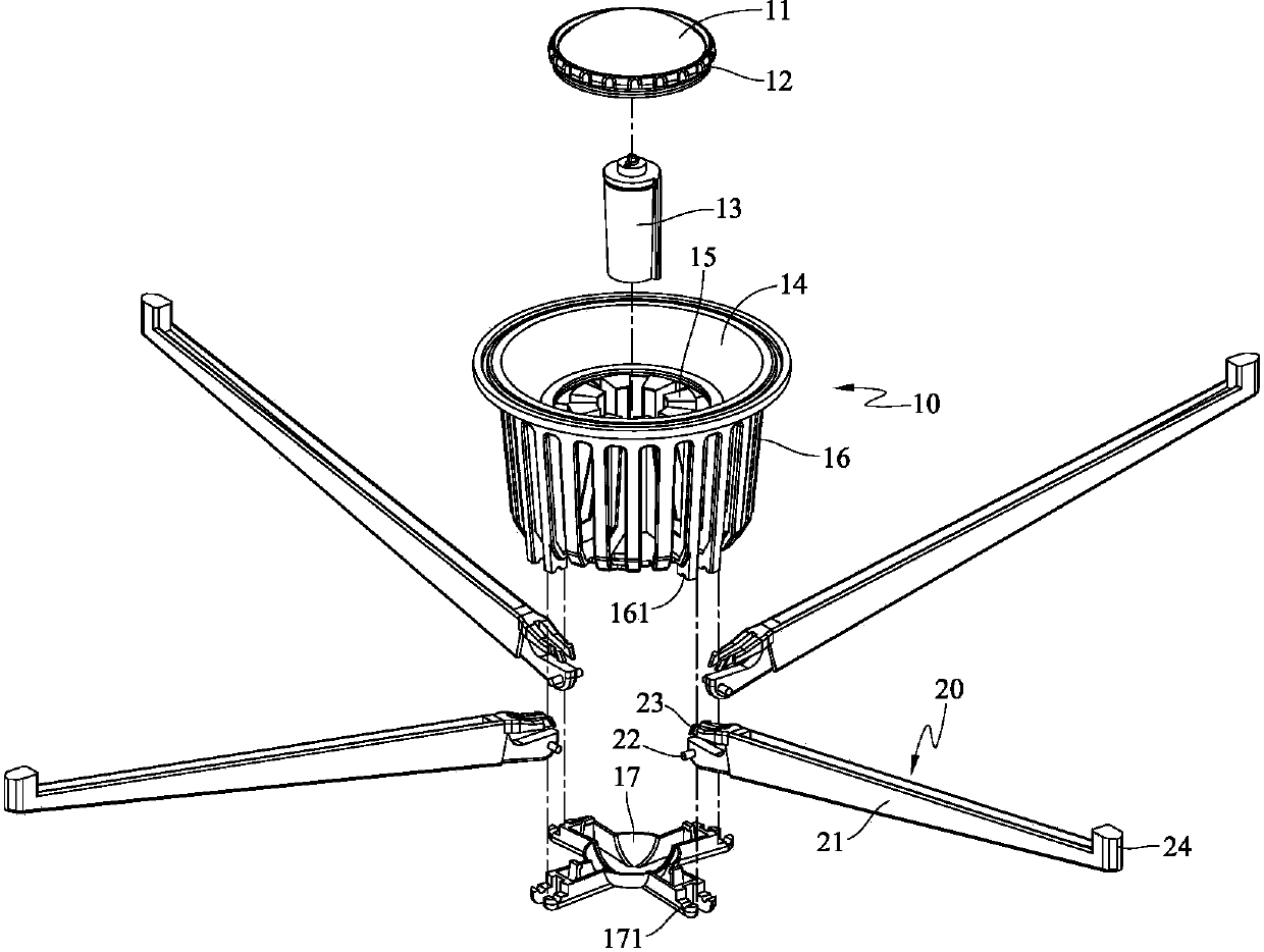 LED lamp and supporting structure thereof