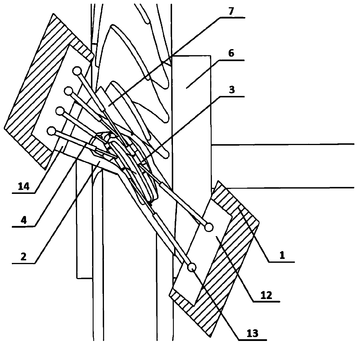 An inner cavity variable tool cathode for electrolytic machining of large twisted blade integral blisks