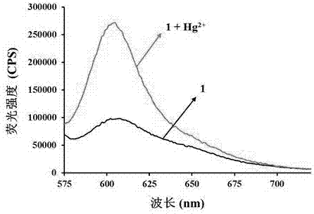 Colorimetric fluorescence probes used for analyzing mercury ions, and preparation method and application of colorimetric fluorescence probe