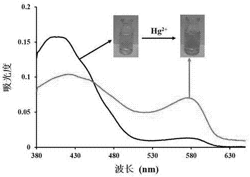 Colorimetric fluorescence probes used for analyzing mercury ions, and preparation method and application of colorimetric fluorescence probe