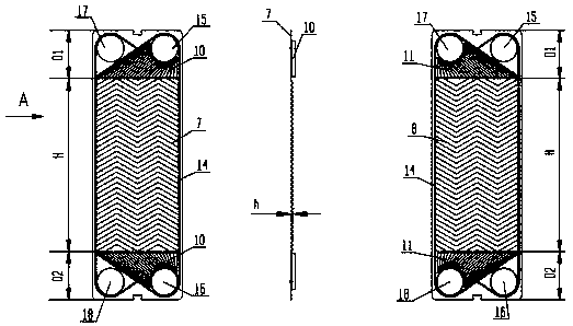 Counter flow type plate heat exchanger comprising independent flow guide plates