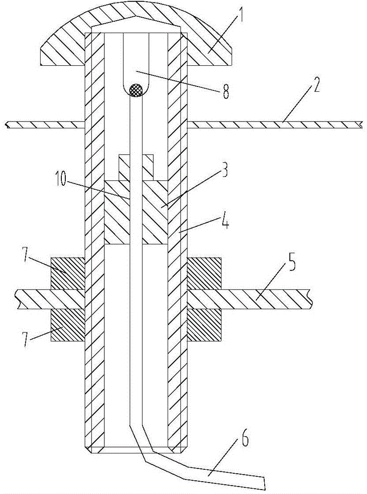 Automotive roof antenna cable installation device