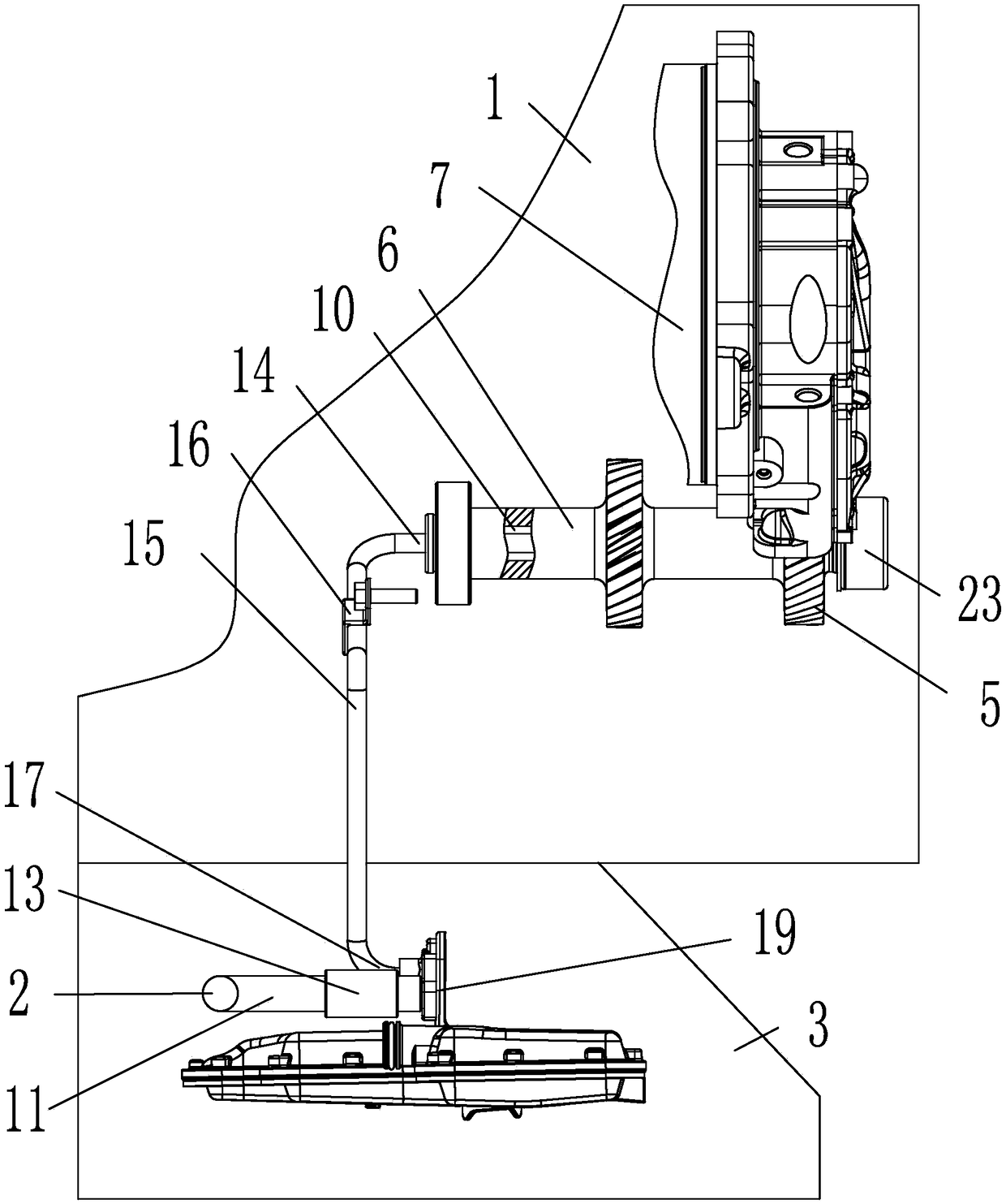 Lubrication structure of dual clutch hybrid transmission