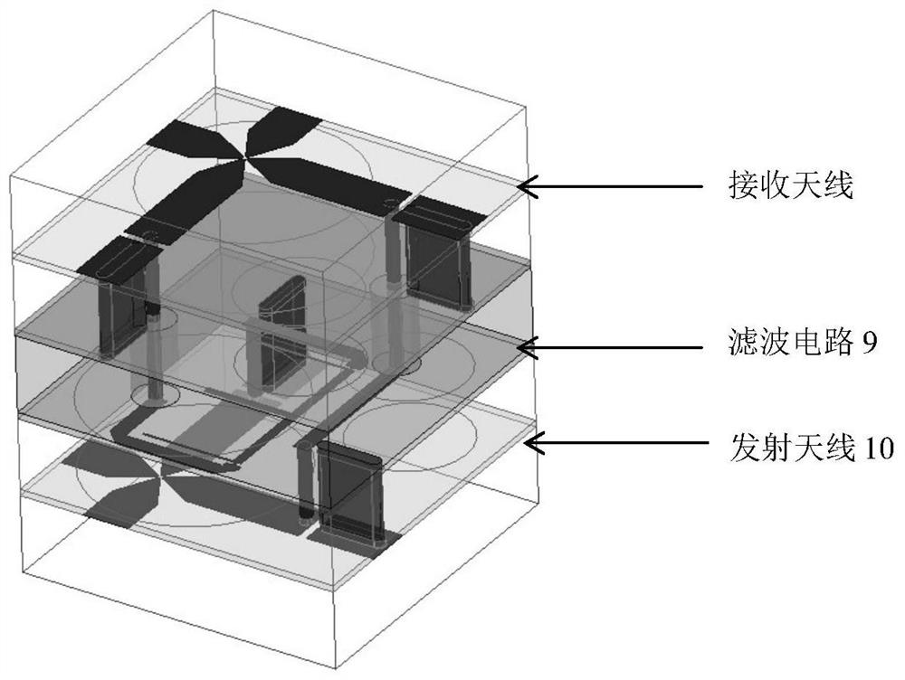 Dual-polarized transmissive surface with controlled electrical characteristics and its design method with filter circuit terminated