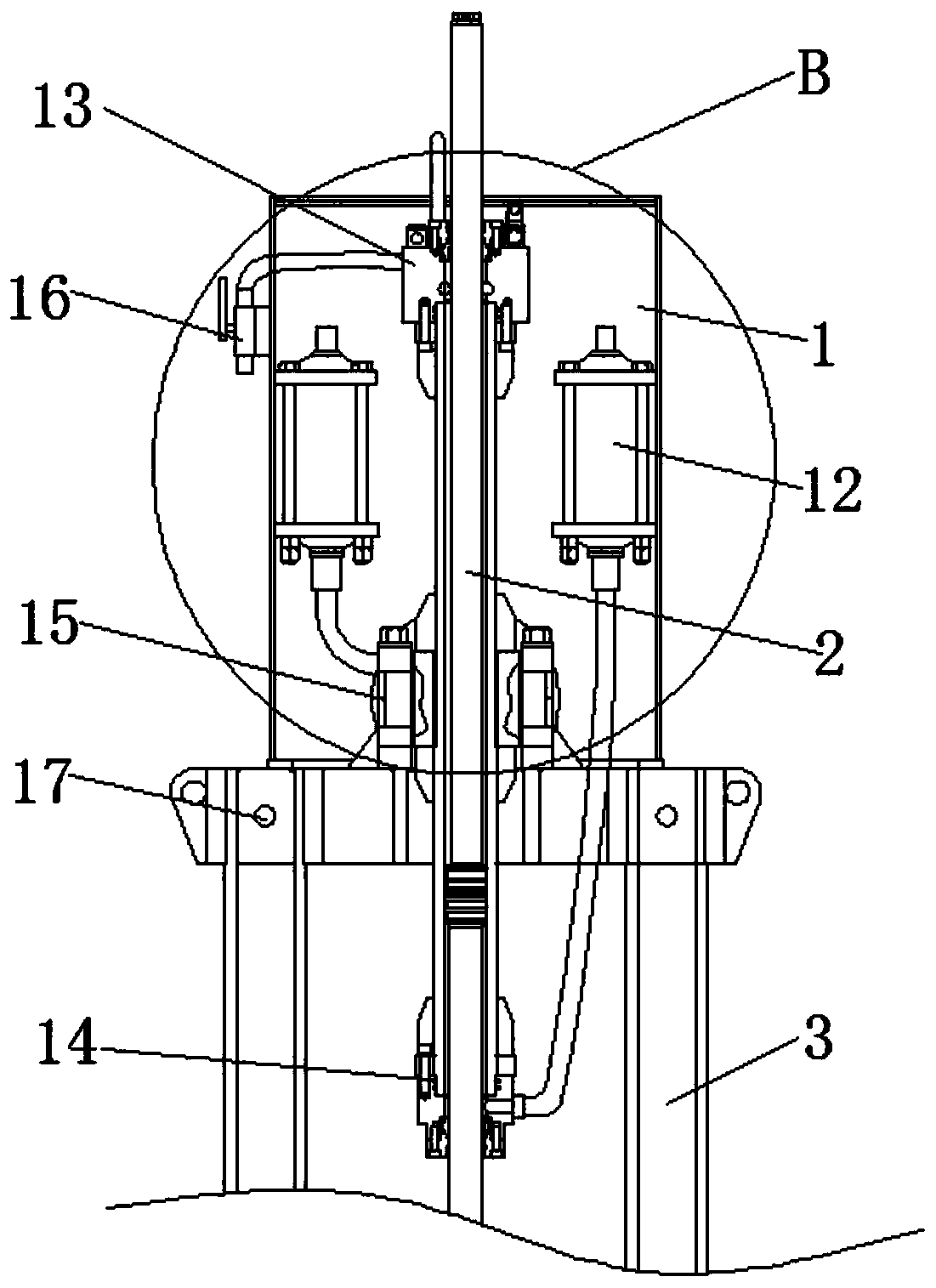 Double-rod superposition type hydraulic pile hammer