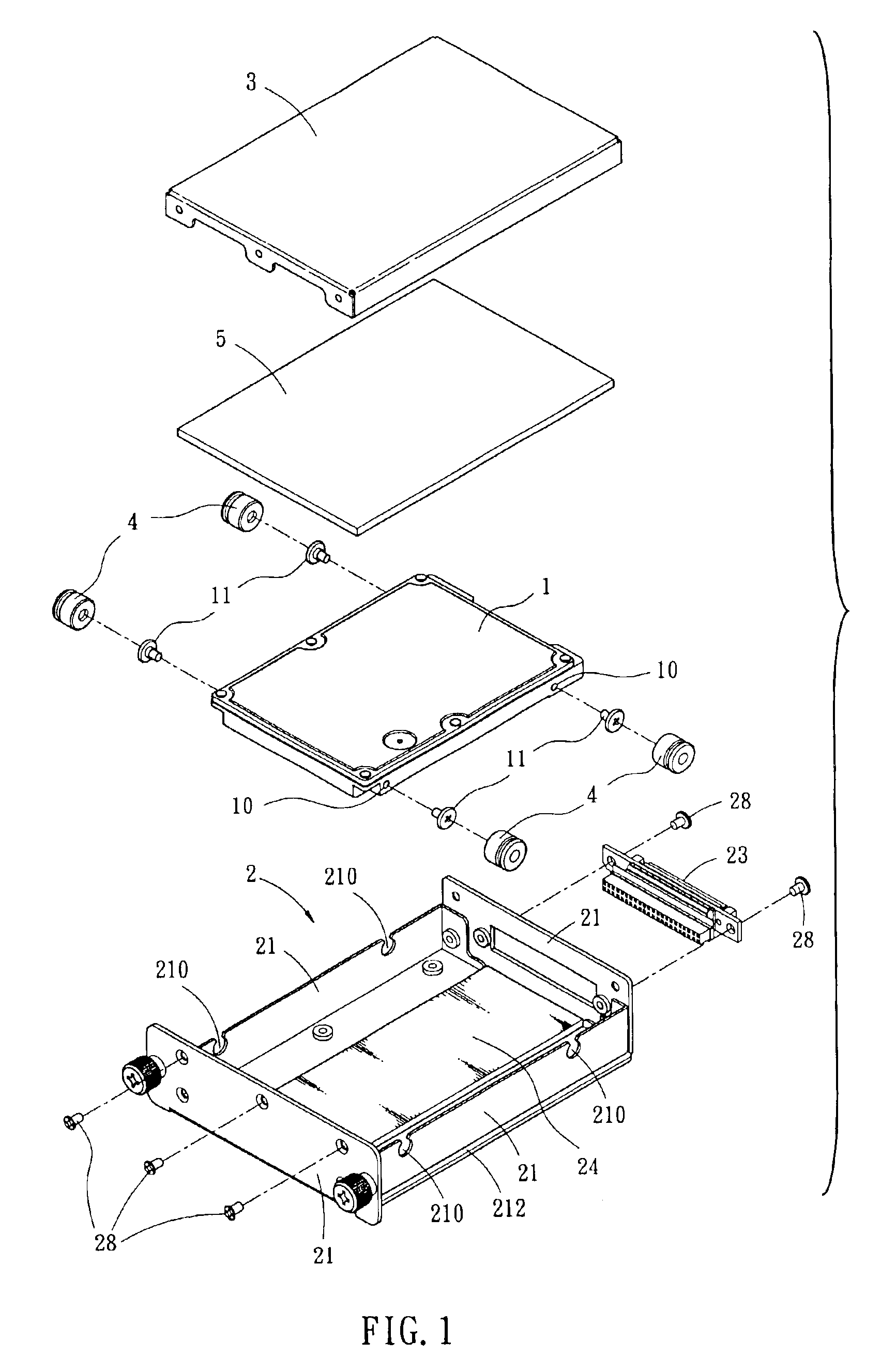 Suspension-type shock-avoiding structure for a hard disk