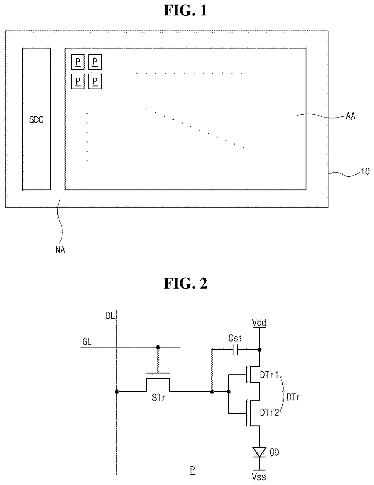 TFT substrate and light emitting display device including the same