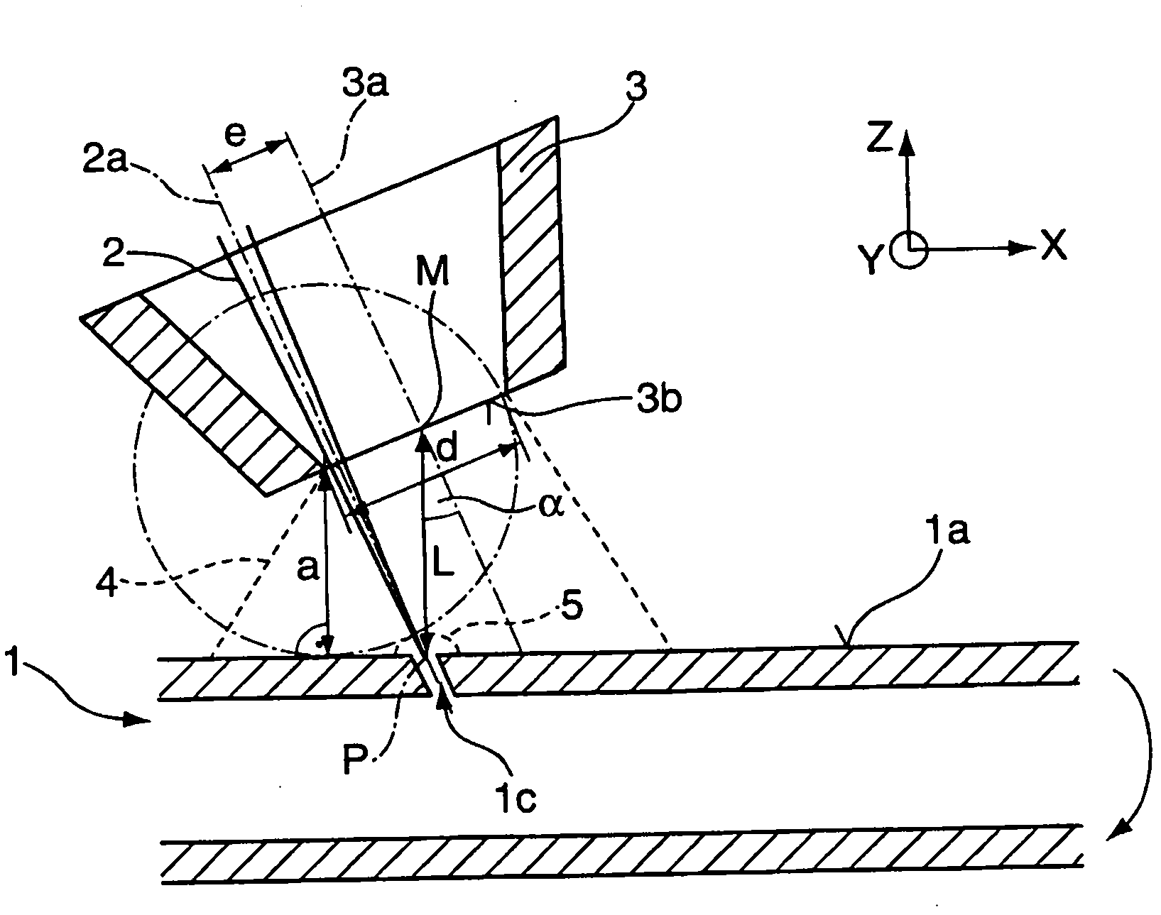 Method for eccentrically orienting a laser cutting beam in relation to a nozzle axis and for cutting at an angle, corresponding laser machining head and laser machining tool