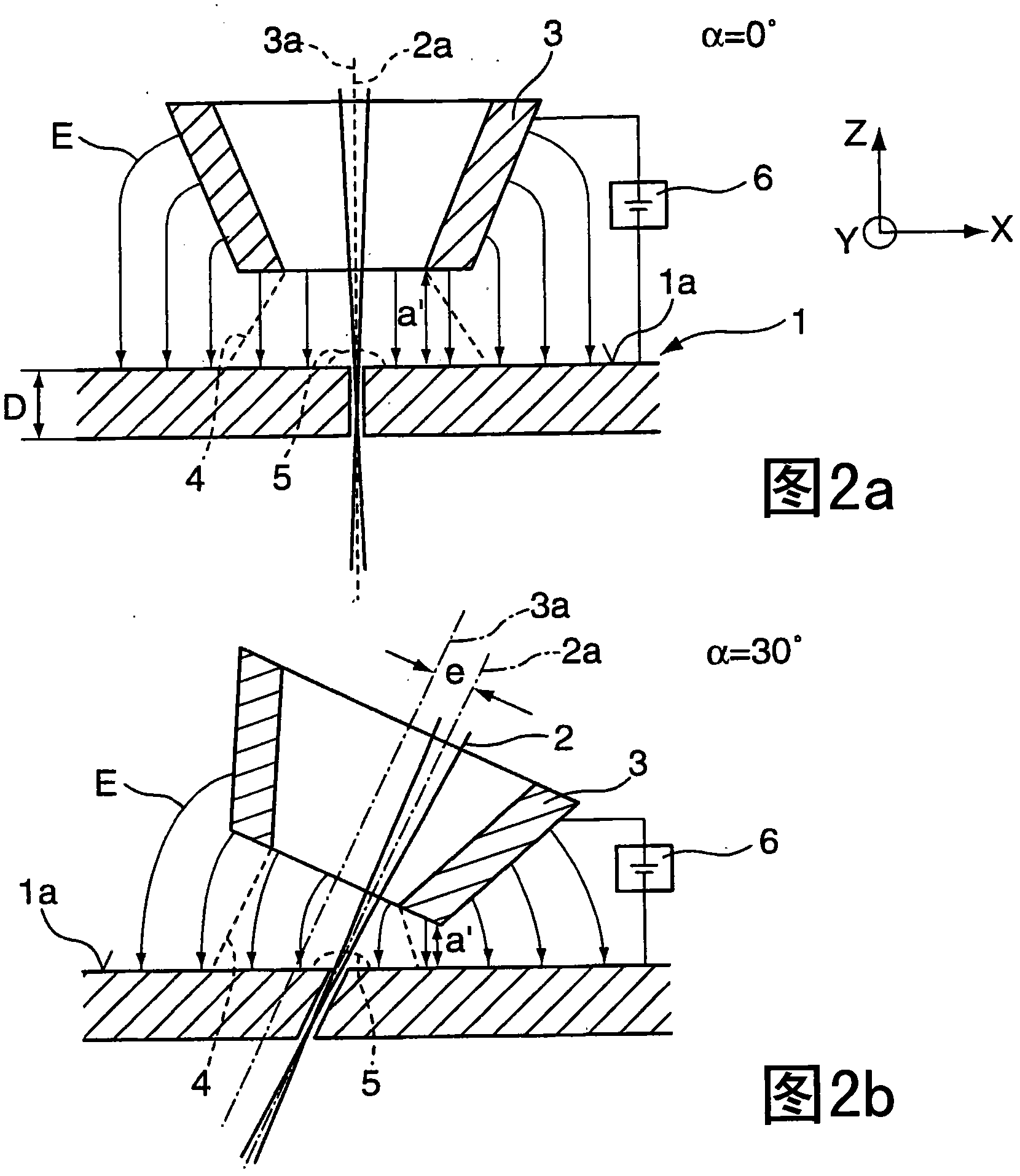 Method for eccentrically orienting a laser cutting beam in relation to a nozzle axis and for cutting at an angle, corresponding laser machining head and laser machining tool