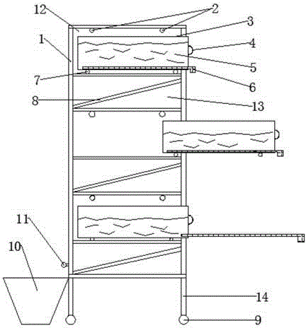 Stacked-type three-dimensional multifunctional vermiculture stand