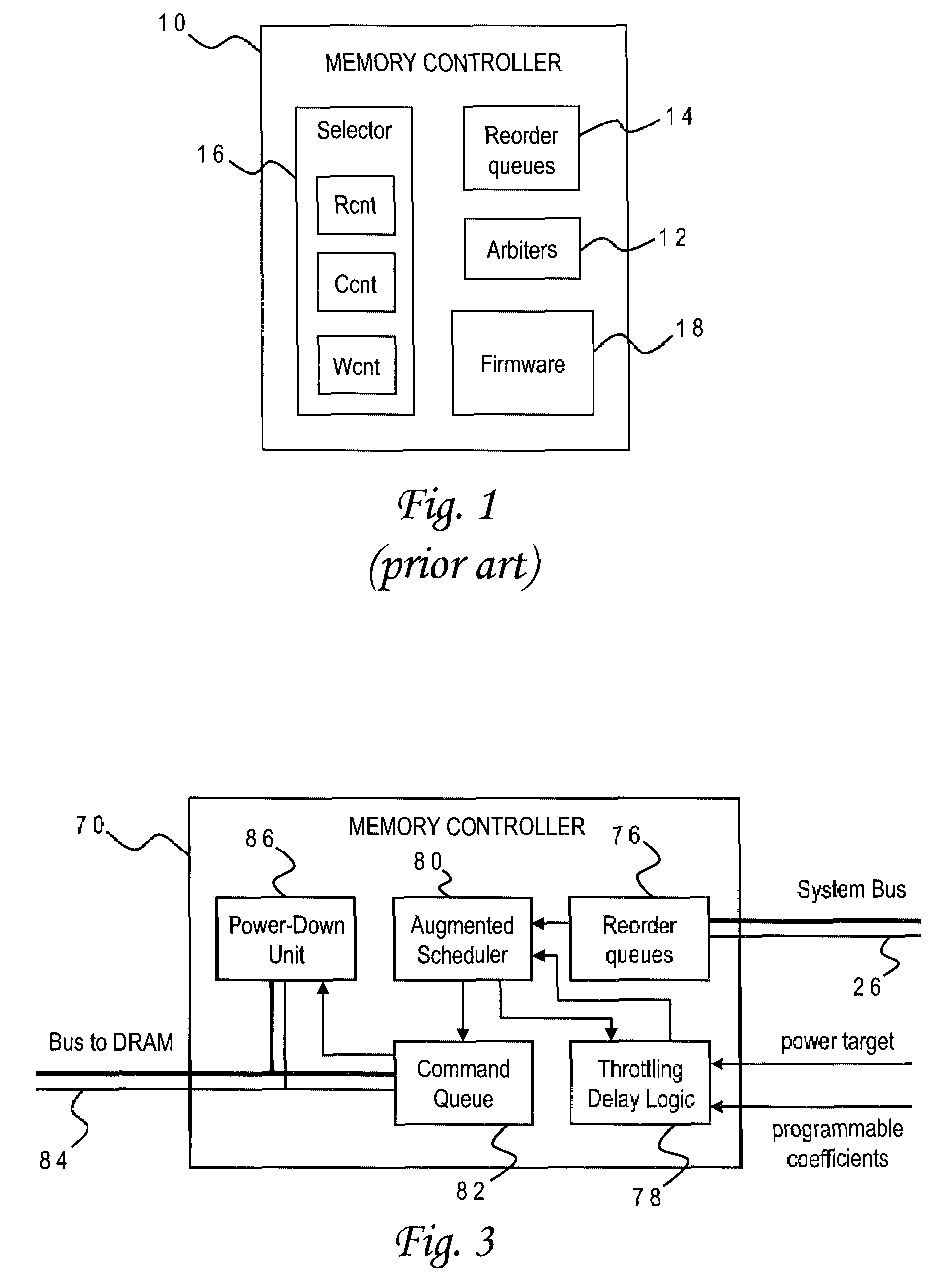 Memory controller with programmable regression model for power control