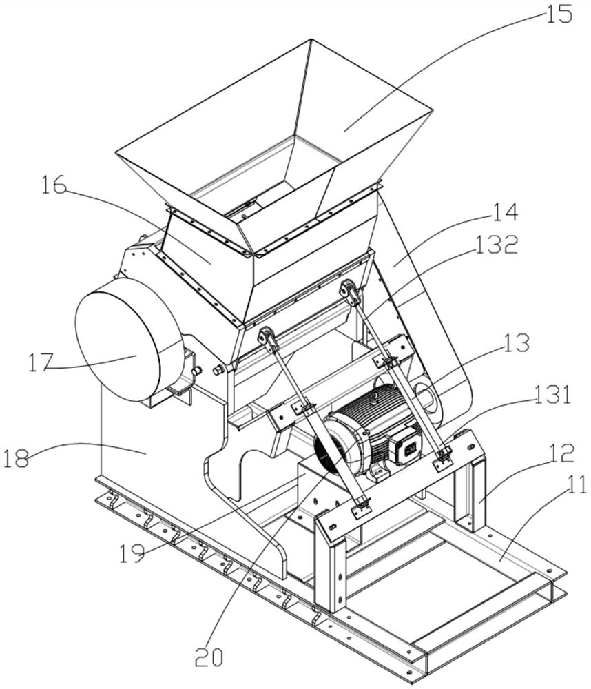 Feed crushing device