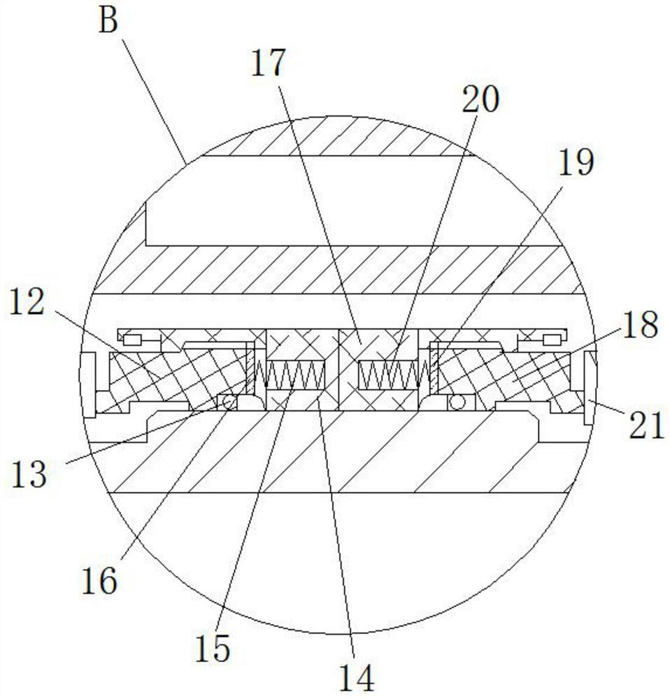 Large-axial-movement double-end-face mechanical sealing device for rake type dryer