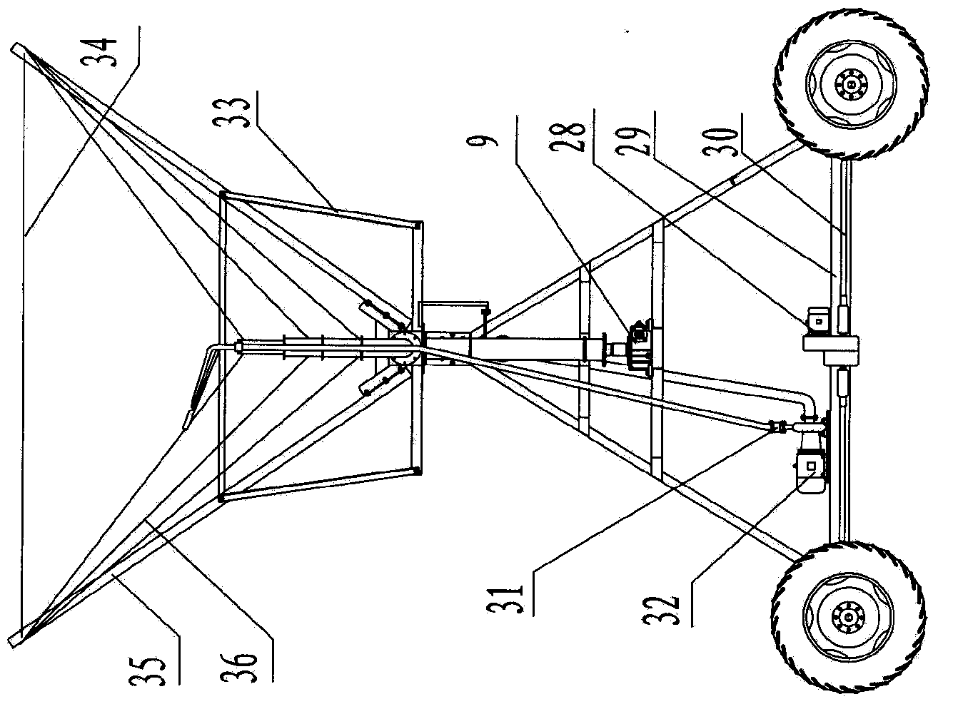 Electric rotating jet-irrigating machine with adjustable cantilever