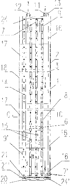 Automatic wall-forming device and method of static pressure continuous concrete wall