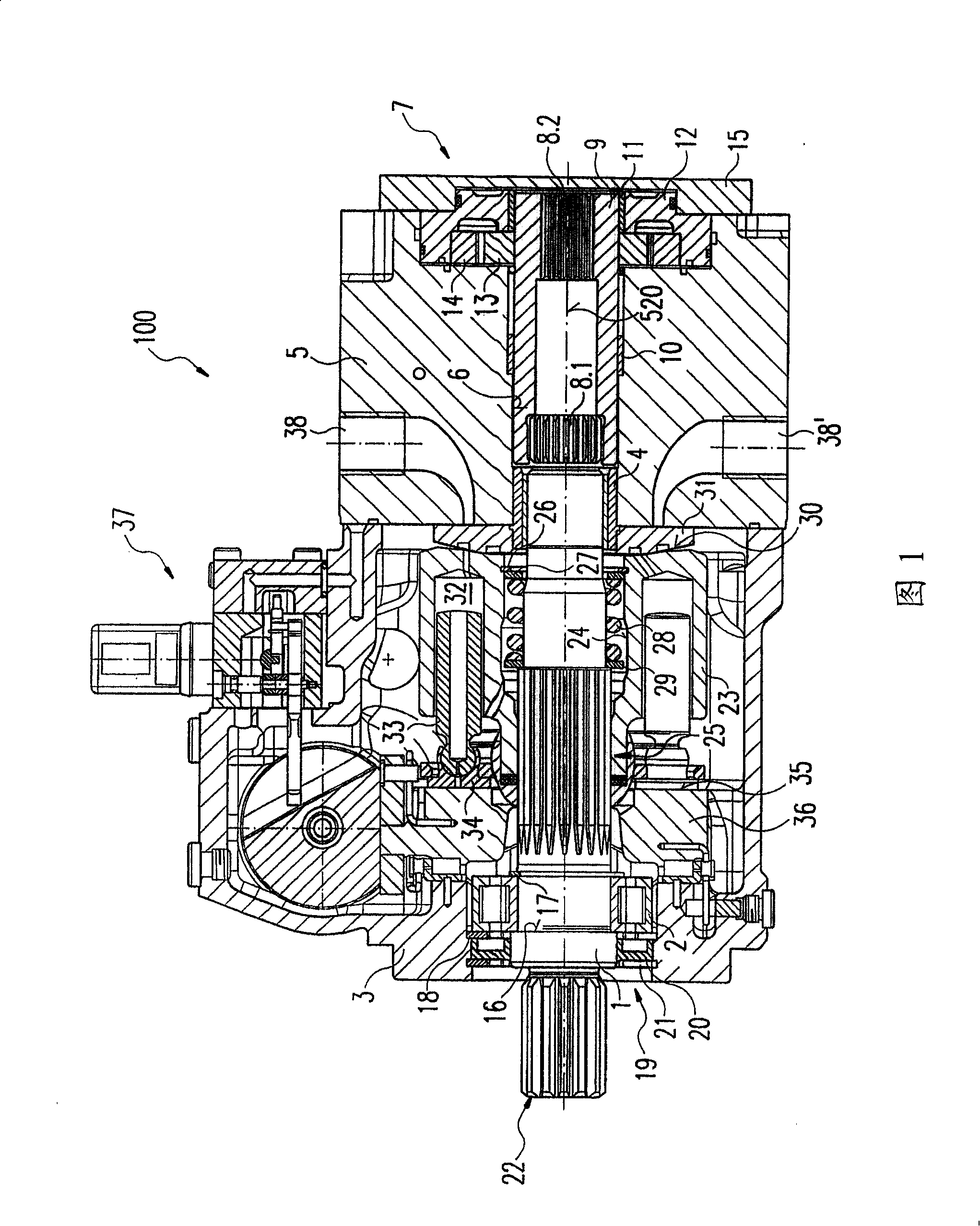 Hydrostatic drive system with pump-sided division of the amount of hydraulic fluid for two hydraulic circuits