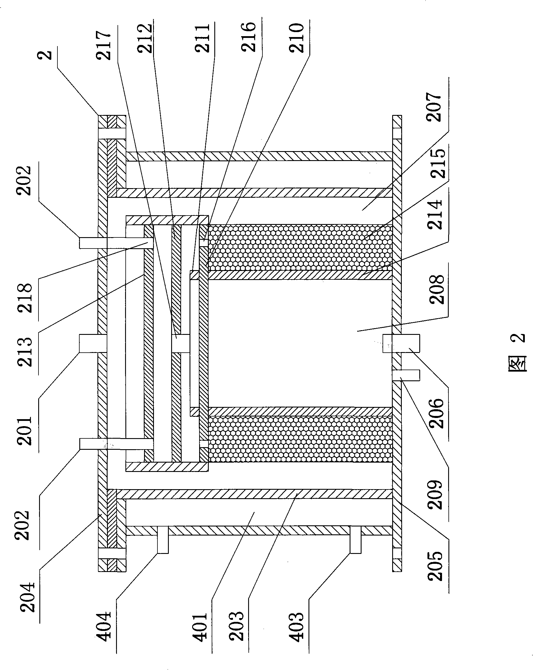 Pipe gas phase biological filtering device