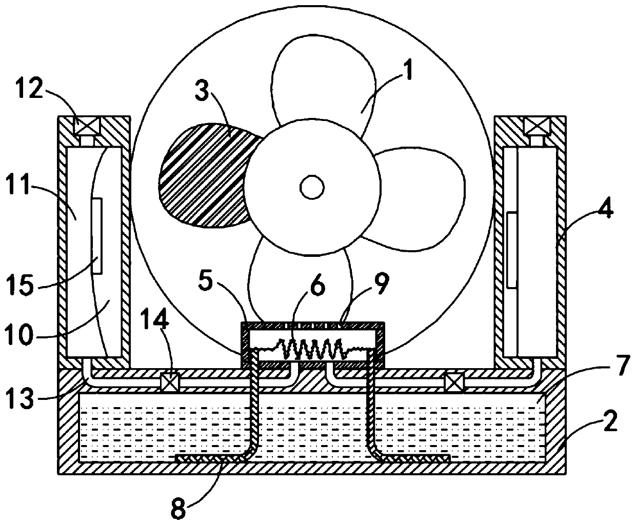 Vibration spring humidifying electric fan and use method thereof