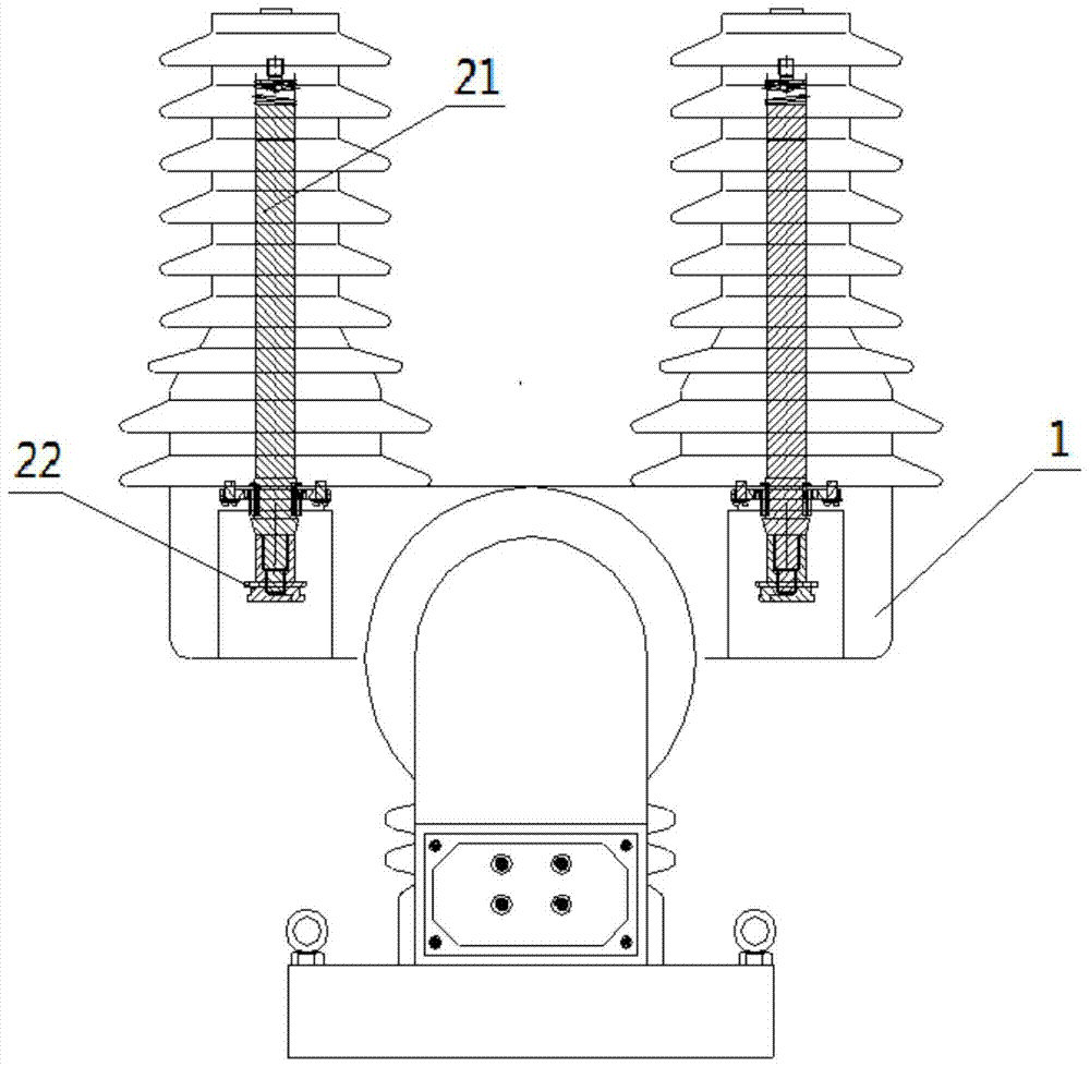 An outdoor voltage transformer assembly with a primary fuse operable
