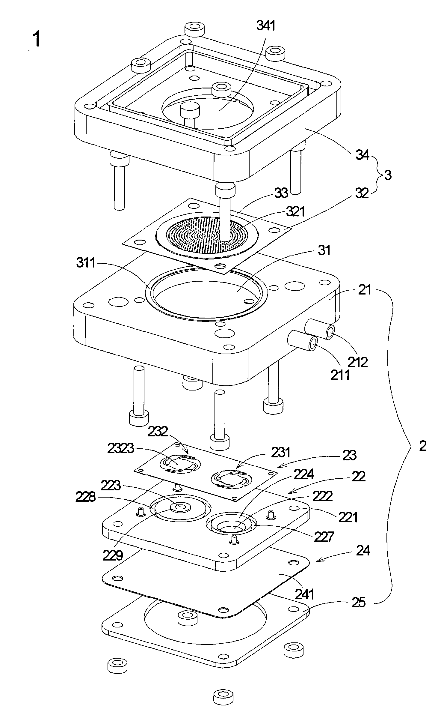 Microfluid conveying and atomizing device