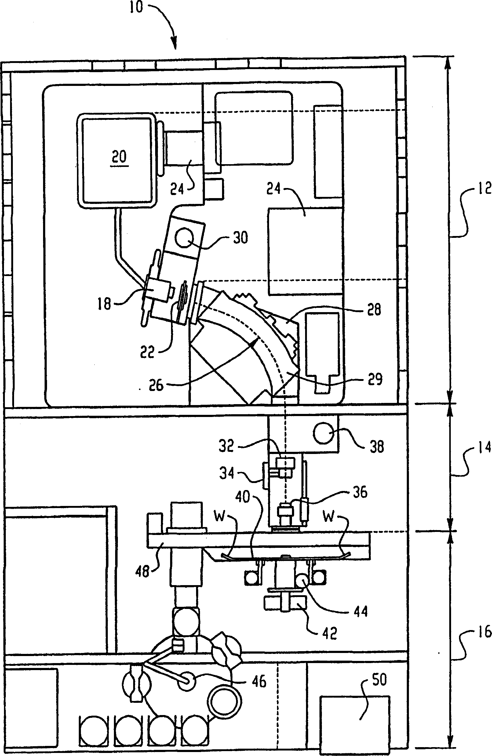 Wafer pedestal tilt mechanism and cooling system