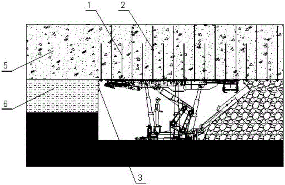 A method for retaining false roofs in layers in coal mining face with solid filling