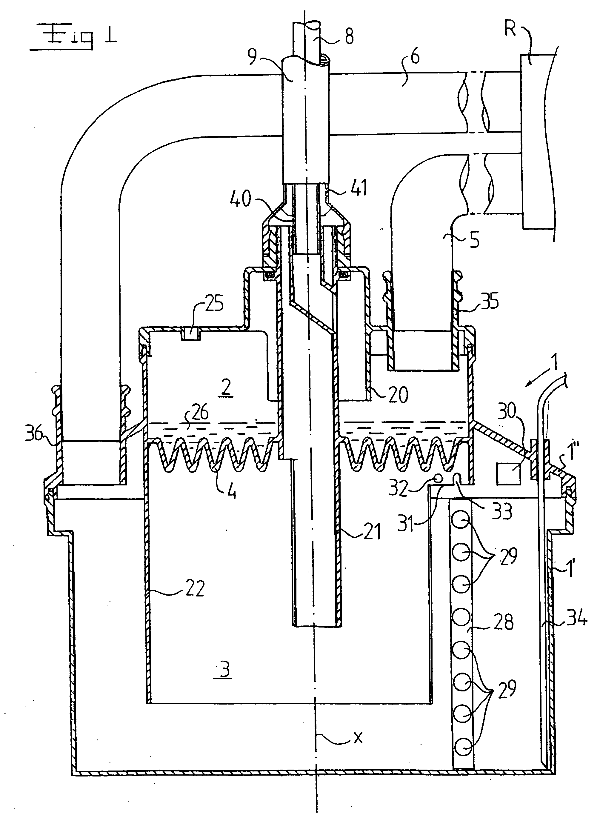 Device for collecting liquid from exhalation gas from a patient