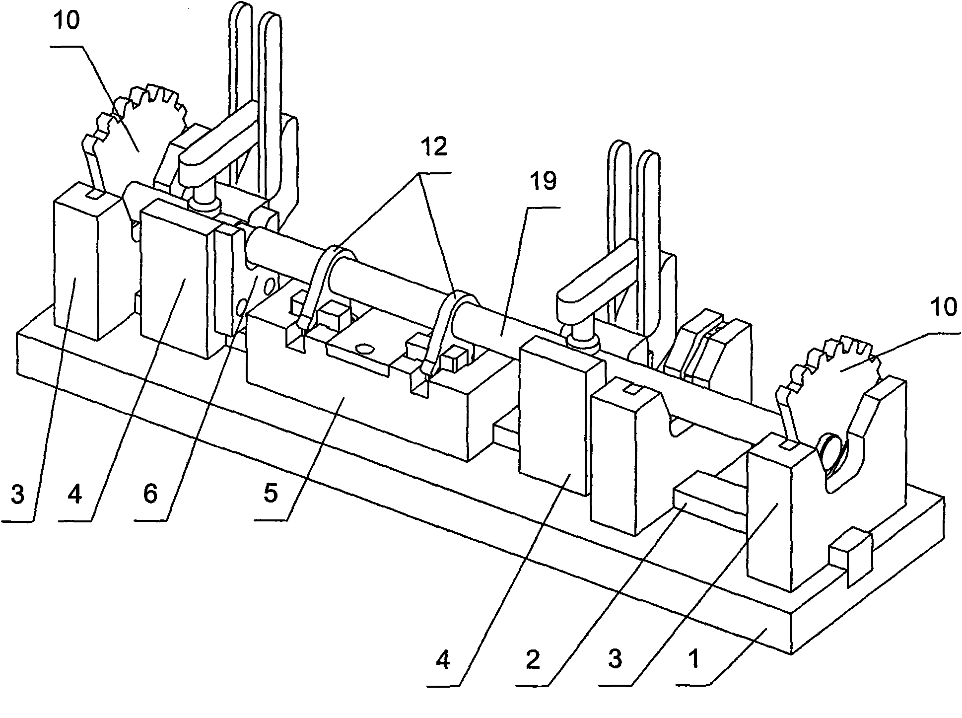 Rotating shaft welding fixture of drawer seat drive mechanism of low-voltage switch board